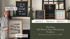 Wine 30 on Oak St - December 6th Wood Sign Paint Workshop Tickets