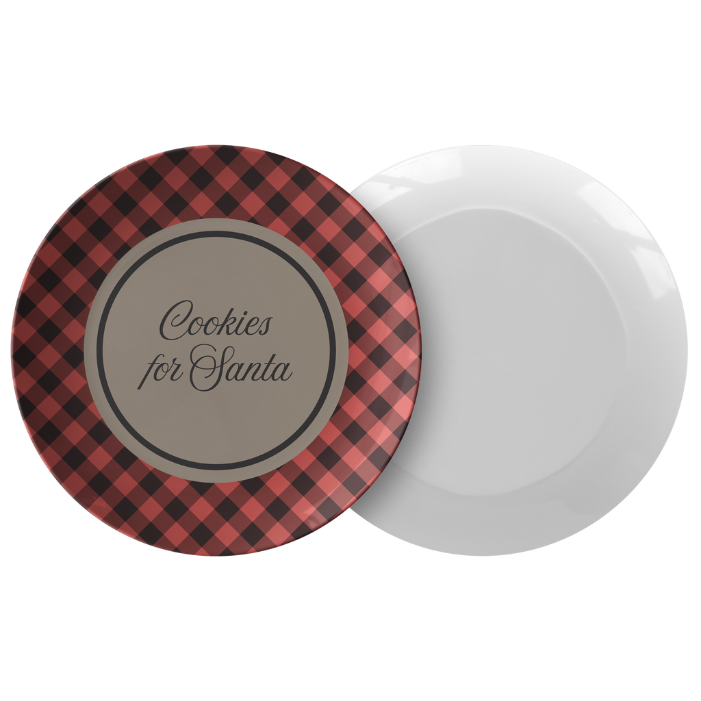 Cookies for Santa plate, cookies for Santa, Santa's cookie plate, buffalo plaid plate