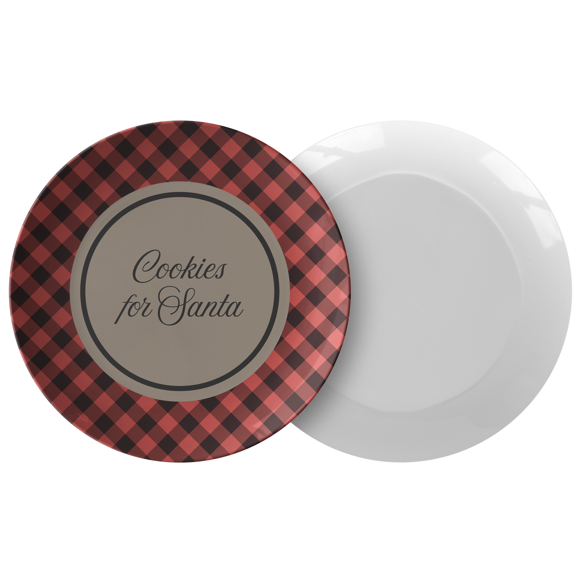 Cookies for Santa plate, cookies for Santa, Santa's cookie plate, buffalo plaid plate