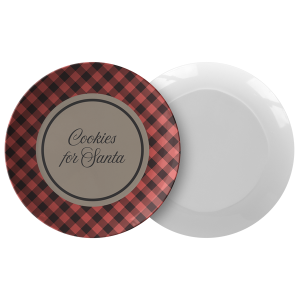 Cookies for Santa plate, cookies for Santa, Santa's cookie plate, buffalo plaid plate