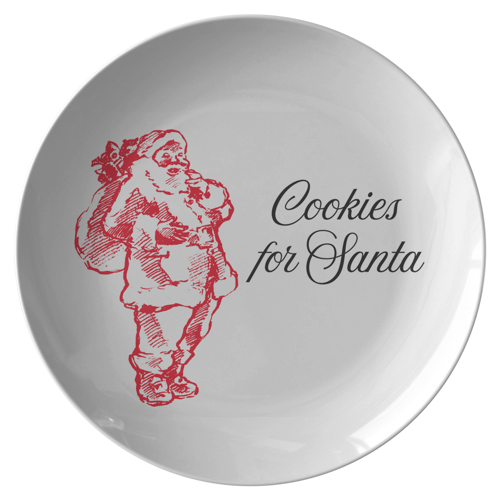 Cookies For Santa Plate - Santa cookie plate - Vintage style Santa , santa cookie plate