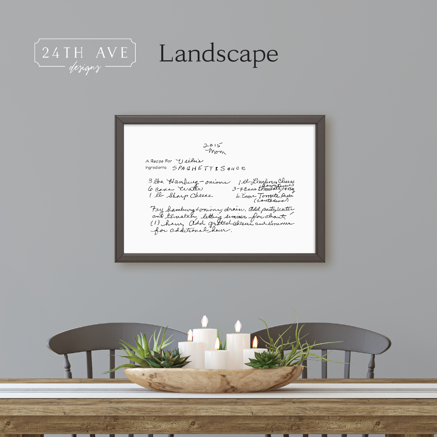 Family Recipe - Framed Canvas - 24th Ave Designs