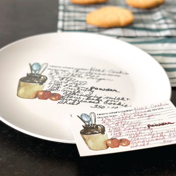 Handwritten Recipe Platter, Handwritten Recipe Plate, Family Recipe Plate - 24th Ave Designs