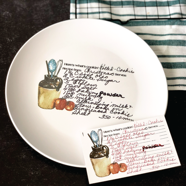 Handwritten Recipe Platter, Handwritten Recipe Plate, Family Recipe Plate - 24th Ave Designs