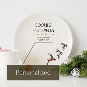 Cookies For Santa Plate - Personalized with Kids Names - Santa cookie plate, cookies for Santa, cookie plate, personalized cookie plate, cookies for Santa plate