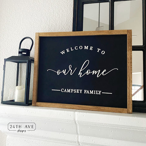 Family name sign, personalized family name sign, 3d wood signs, 24th Ave designs, custom wood sign, farmhouse wood sign, home decor, framed sign, custom name sign, welcome to our home personalized sign