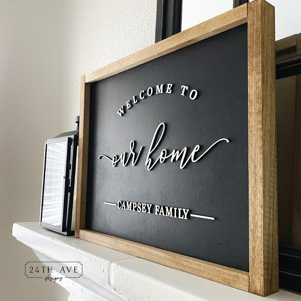 Family Name Sign -Welcome to our Home – 24th Ave Designs