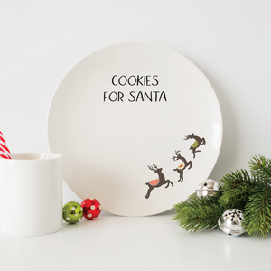 Cookies For Santa Plate - Reindeer, christmas cookie plate, Santa's cookie plate, christmas cookie plate