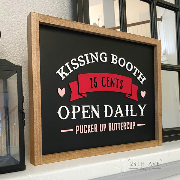 Valentine's Day Sign, Kissing Booth Sign, Paint Party, Valentine's Day Decor, DIY Sign Kit, love deco, 24th ave designs