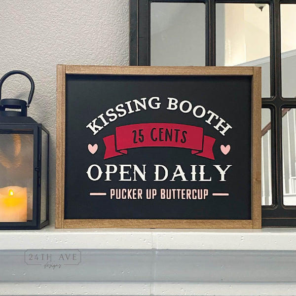 Valentine's Day Sign, Kissing Booth Sign, Valentine's Day Decor, DIY Sign Kit, love deco, 24th ave designs