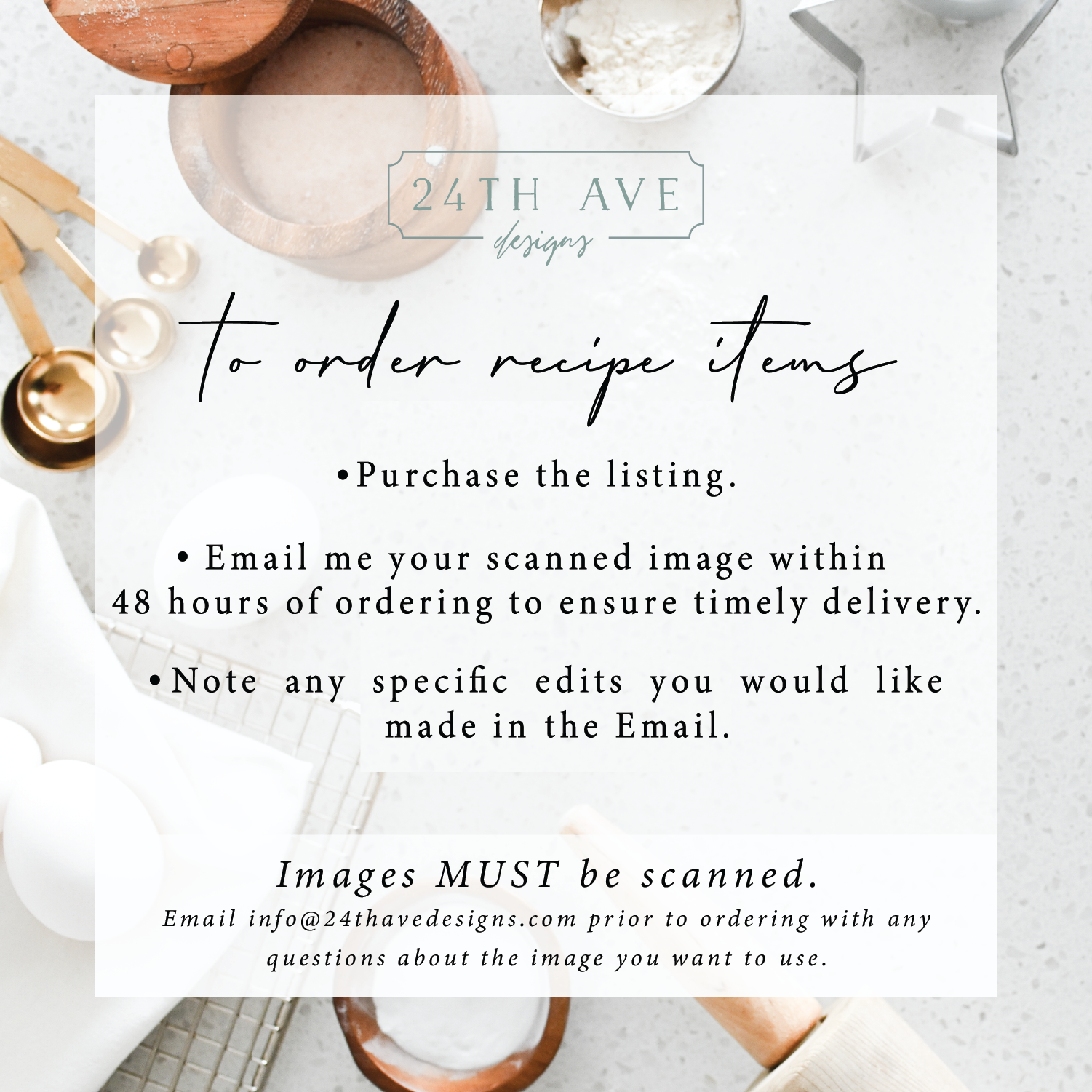 Handwritten Family Recipe Canvas - 24th Ave Designs