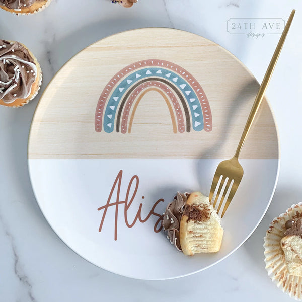 Boho Birthday Plate, Boho Rainbow, Personalized Birthday Plate, Happy Birthday Plate