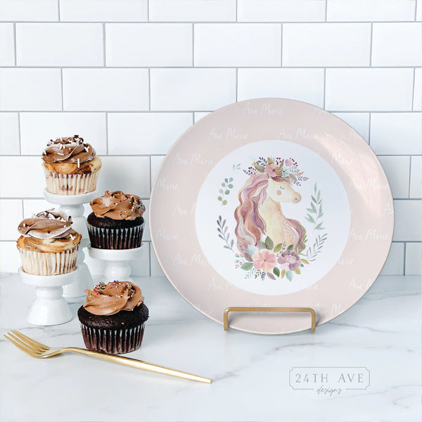 Custom Happy Birthday Plate - Unicorn Birthday Plate for Girl - Unicorn Birthday Plate - Unicorn Birthday - Personalized Birthday Plate