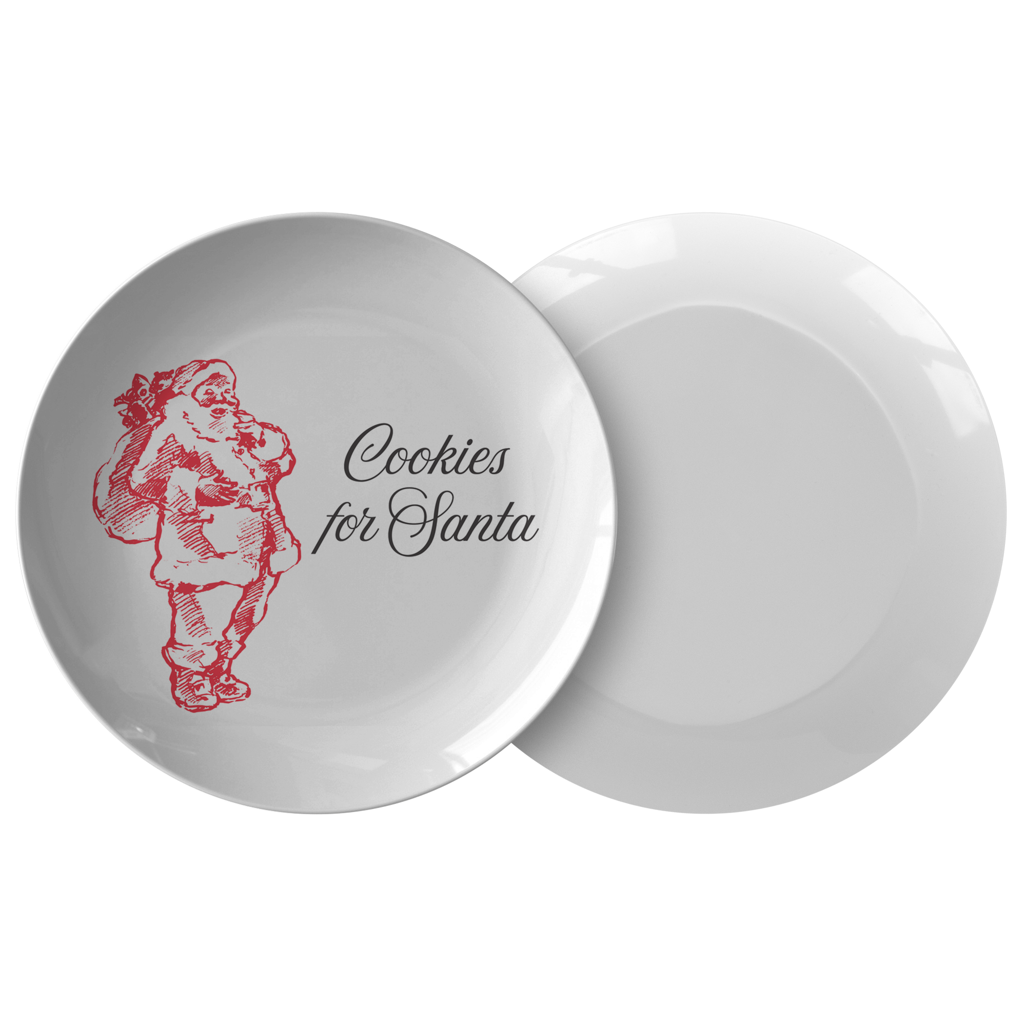 Cookies For Santa Plate - Santa cookie plate - Vintage style Santa 