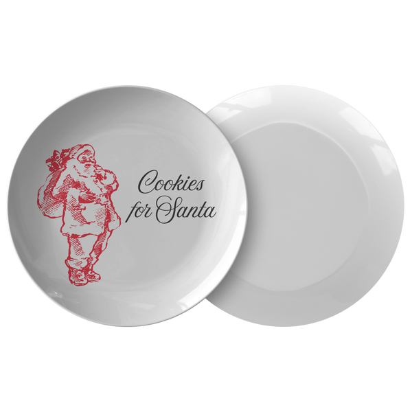 Cookies For Santa Plate - Santa cookie plate - Vintage style Santa 