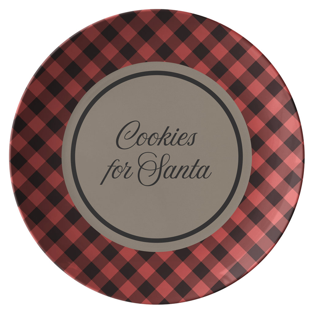Cookies for Santa plate, cookies for Santa, Santa's cookie plate, buffalo plaid plate