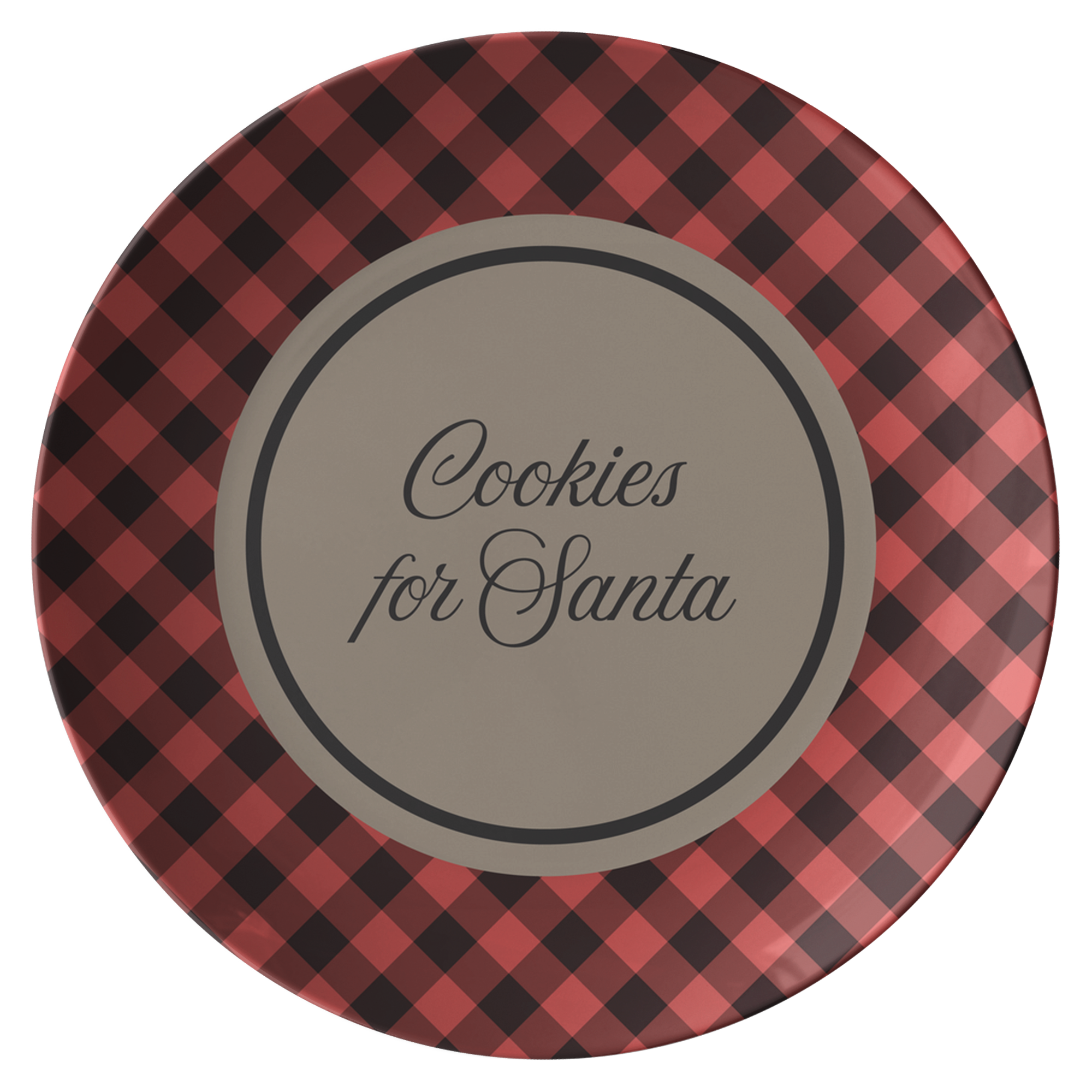 Cookies for Santa plate, cookies for Santa, Santa's cookie plate, buffalo plaid plate